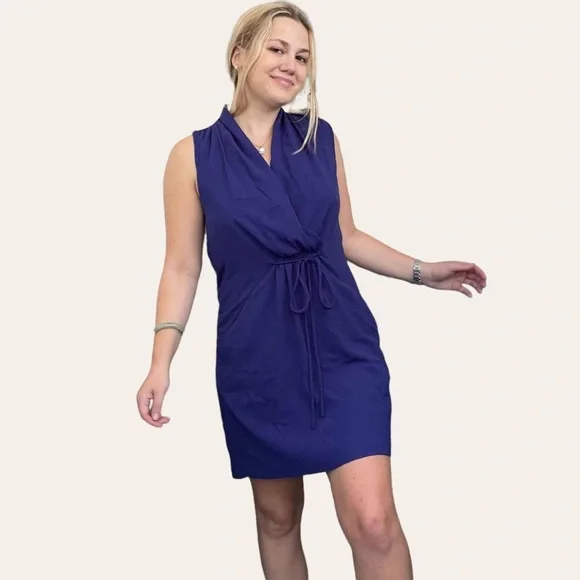 Wildred Aritzia silk 100% dress blue with fringe details - Picture 1 of 11